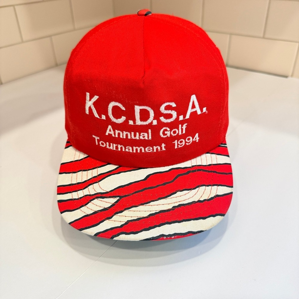 Vtg 1994 KCDSA Annual Golf Tournament Snapback Hat Red OSFA